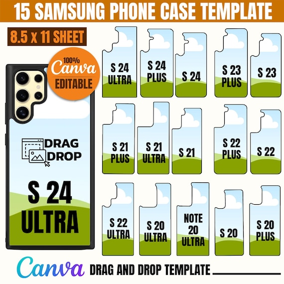 Canva Samsung Phone Case Template Bundle: Galaxy S24 Ultra (Digital Download)