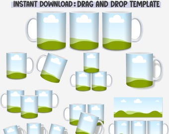 11 oz Mug Canva Mockup Bundle | Editable Mug Mockups with Drag & Drop