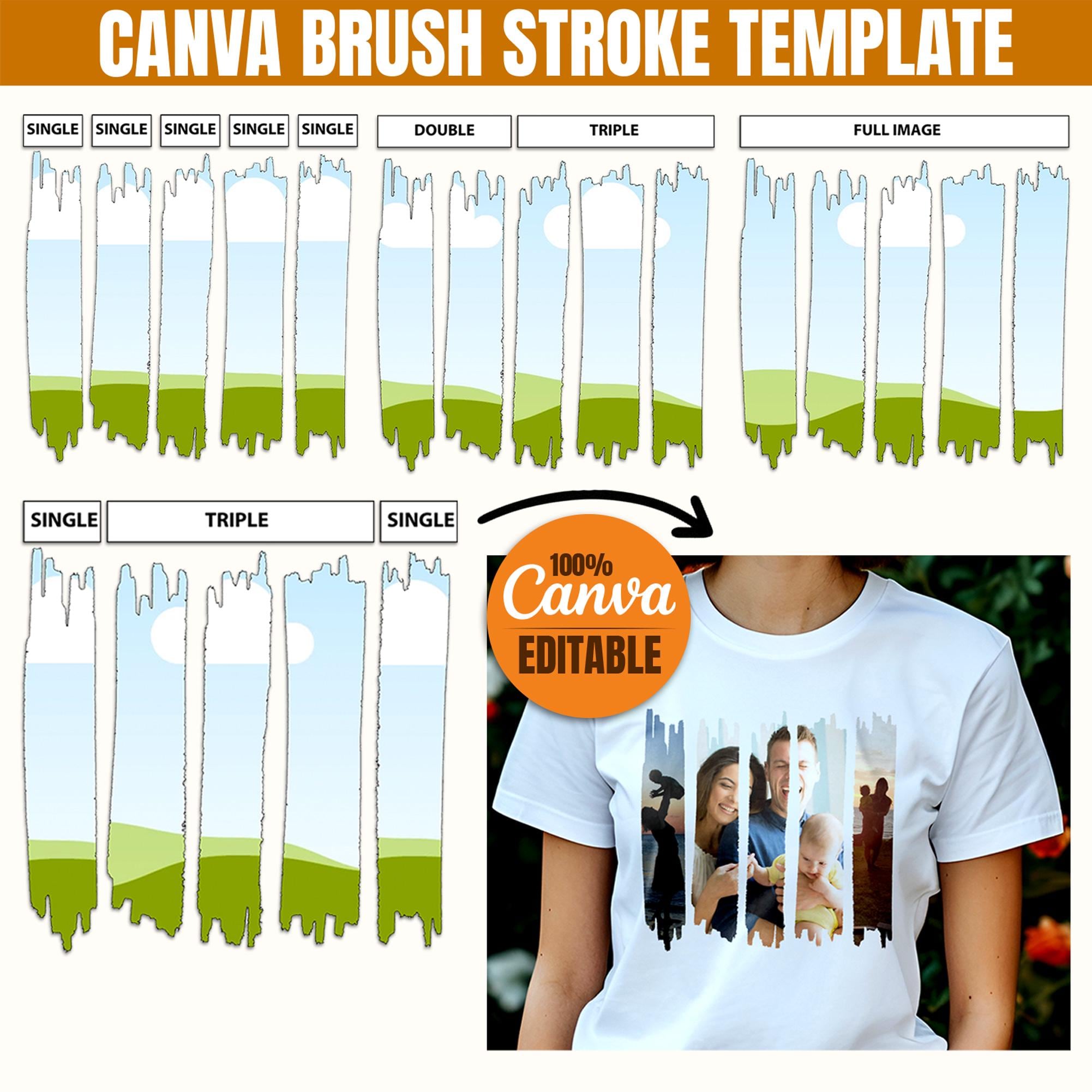 Brush Stroke Canva Template Bundle: 4 Editable Designs (PDF Download - Etsy