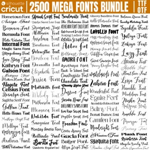 Mega Font Bundle, Fonte manuscrita, Fonte moderna, Fonte de sinalização, Fonte de script, Fonte de caligrafia, Fonte Cricut, Fonte Canva, Fonte Procreate, Fonte svg