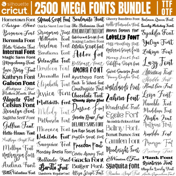 2500 Mega Fonts Bundle: Handwritten Script, Calligraphy, & Modern Fonts (OTF, TTF) Digital Download