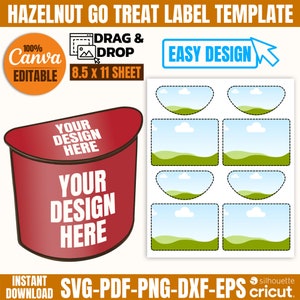 Hazelnut Go Label Template: Party Favor Sticker (Digital Download)