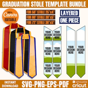 Graduation Stole Template, Graduation Stole Svg, Stole Sublimation Template, Stole Template, Stole Template Svg, Graduation Template Canva