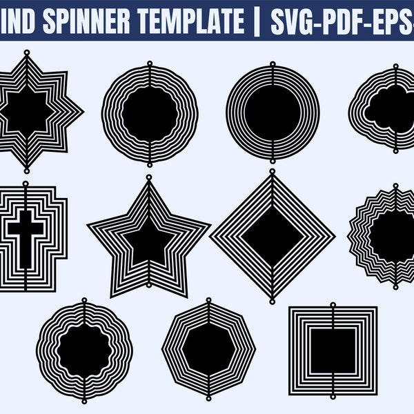 11 Wind Spinner, Wind Spinner Template, Wind Spinner Svg template, Wind Sublimation