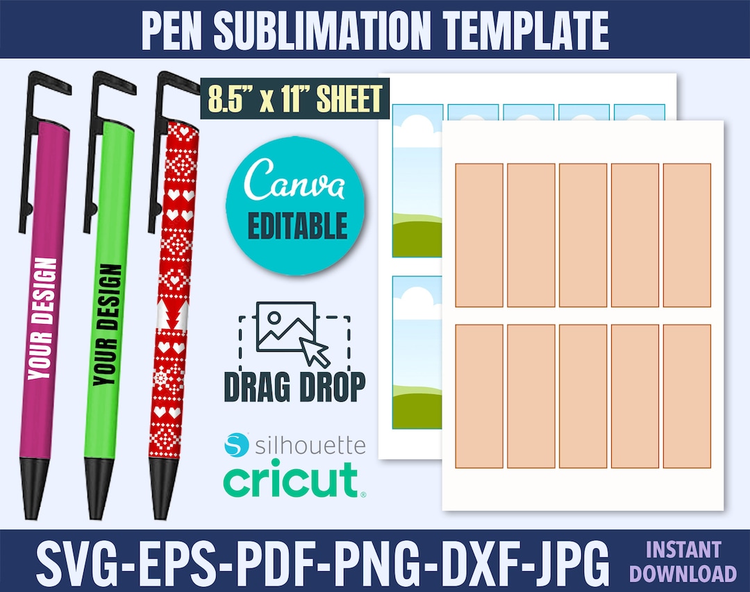 Pen Sublimation Template, Pen Wrap Template, Pen Wrapper Svg, SVG, DXF Pen Sublimation Template, Pen Wrap Template, Pen Wrapper Svg, SVG, DXF