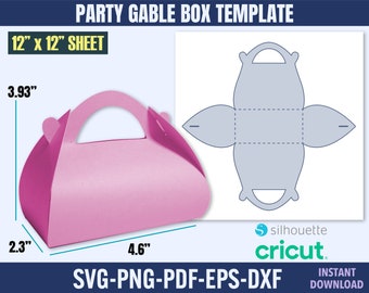 Mini Gable Box-mall SVG: Festgåva (digital nedladdning)