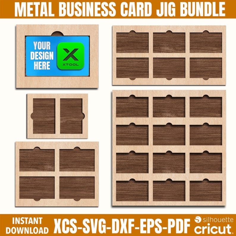 Metal Business Card Jig Bundle, Business Card Engraving Jig, xTool Business Card Jig, XCS Xtool Cut File, Xcs Files For Xtool f1
