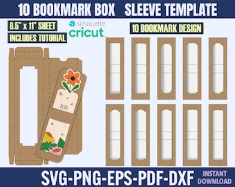 Bookmark Box Template SVG: Display Card & Sleeve (Digital Download)