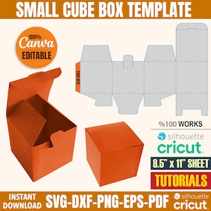 Small Box Template, Mini Box Svg, Cube Box Template, Box Svg, Gift Box Template, Party Favors, Classic Box Template, Square Box Svg