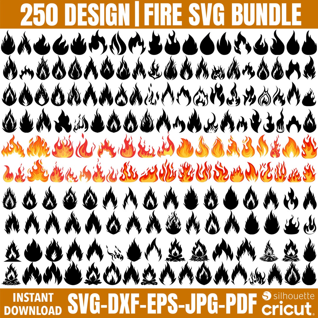 Fire SVG Bundle, Camp Fire Svg, Fire Png, Fire Clipart, Fire Flames Svg ...