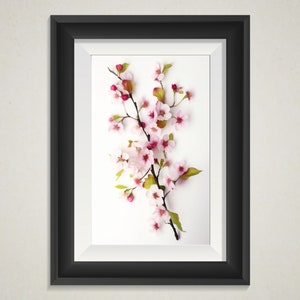 Cherry Blossoms Wall Art Flowers Home Decor Simple Elegant Nature Photo Digital Art