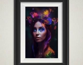 Hada del bosque Arte digital Arte con inteligencia artificial Mundo fantástico Ciencia ficción