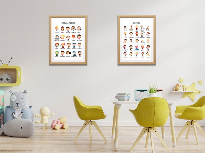 Set of 8 Educational Posters Homeschool Wall Art Montessori Etsy