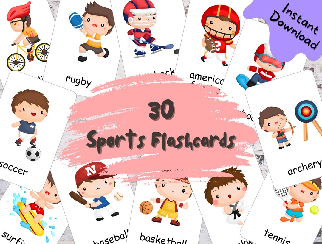 SPORTS 30 Printable Flashcards Montessori Nomenclature - Etsy