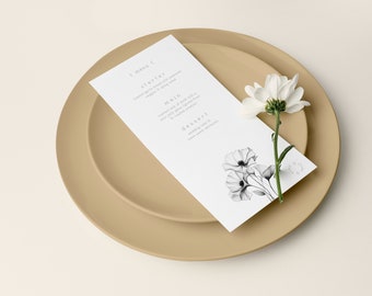 Template Menu, Wedding Menu, Editable Menu, Editable Wedding Menu, Simple Menu Template, Minimal Menu Template, Instant Download