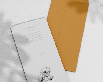 Editable wedding card, simple invitation template, template invitation, minimalist invitation, modern wedding card, instant download
