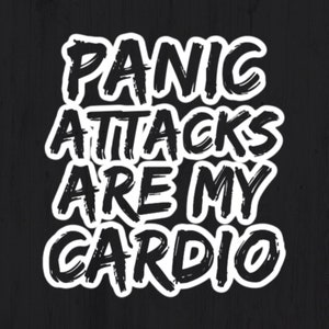 Panikattacker är min konditionsträning Rolig ångestträning Gymlyft PNG T-shirtdesign Digital nedladdningsfil