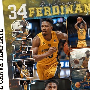 Senior Basketball Poster  Canva Template Drag and Drop Sports Photography Game Day Night Senior Banners Grad Sport, Basketball Card Digital