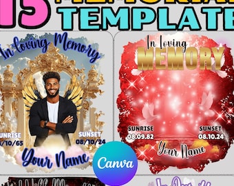 Memorial Shirt Canva Template RIP Tshirt Bundle Template Funeral Remembrance Designs Celebration of Life Digital Design in Loving Memory