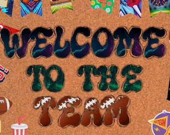Football Classroom Bulletin Board Kit, Classroom Decoration, Team Spirit Decor (Digital PDF)