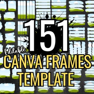Canva-Rahmenvorlagen: Bleichmittel-Effekt, Used-Look mit Pinselstrichen. Gestalte deine eigene Fotocollage per Drag & Drop. Rahmen-Bundle mit Fotorahmen-Design.