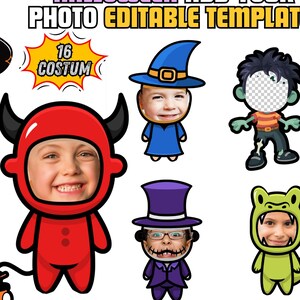 自分の写真を追加 ハロウィン PNG PDF & 編集可能な Canva テンプレート コスチューム フォトフレーム 写真を追加 クリップアート 掲示板 教室の装飾