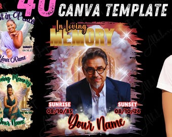 Memorial Shirt Canva Template: Funeral Celebration of Life Design (Digital Download)