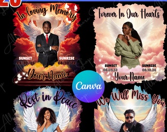 In Loving Memory Memorial Shirt Template: Custom Anniversary Tshirt Designs ,RIP Design, Editable Canva