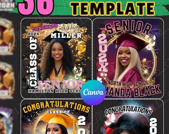 Class of 2026 Grad Graduation T-Shirt Template: Senior Shirt Design Editable Canva Digital Download