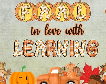 Fall Classroom Bulletin Board Kit: Pumpkin Classroom Decor (Digital Download)