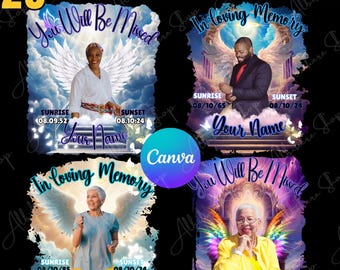 Memorial T-Shirt Template In Loving Memory Design Editable Canva Digital Download