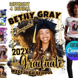 2026 Graduation TShirt Senior Grad Shirt Template: Class of Family Senior Design (Canva Editable) image 1