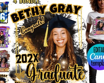 2026 Graduation TShirt Senior Grad Shirt Template: Class of Family Senior Design (Canva Editable)