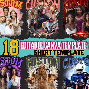 Aangepast bootleg T-shirt sjabloon met vriendin gezicht ontwerp jaren 90 fotocollage T-shirt Canva digitale download. Maak je eigen bootleg ontwerp.
