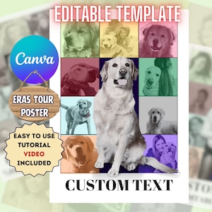 Eras Tour Poster Canva Template Editable, Custom Eras Tour Template, Eras Tour Shirt Template, Eras Tour Pet Portrait Template, Pet Lover