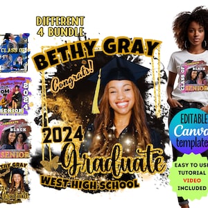 2024 Graduation T-Shirt Template: Family Senior Design (Canva Editable)