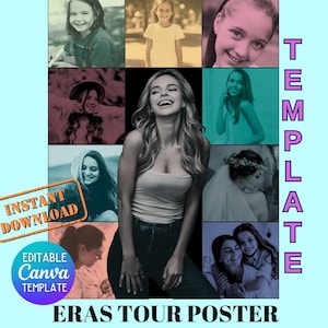 Eras Tour Poster Template Era Party Sign, Editable Eras Poster, Custom Eras Tour Canva, Birthday Invitation Eras Poster, Teenage Era Party