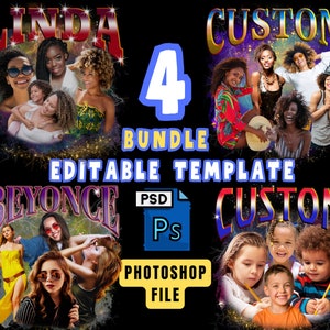 Custom 90s Bootleg Rap Tee: Photo Template PSD (Digital Download)