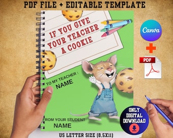 If You Give a Teacher a Cookie Book and Editable Template: Teacher Appreciation Gift, Canva Design