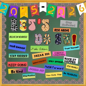 Back to School Bulletin Board Kit Decor, Lets Do It Year 2025 2026, Printable Classroom Decor, Kindergarten Inspiration, Printable Decor PDF
