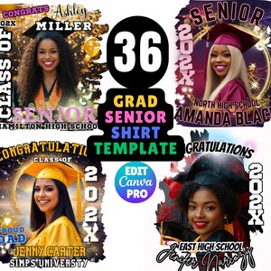 Senior 2025 Abschluss T-Shirt Vorlage: Foto Canva Design hinzufügen (Digitaler Download)