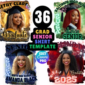 Senior 2025 T-Shirt Vorlage: Füge dein Bild hinzu, Canva Design (Digitaler Download)