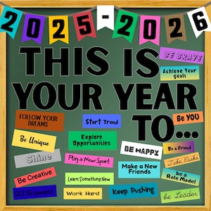 Welcome Back to School Bulletin Board Kit, This is Your Year 2025, Printable Classroom Door Decor, Beginning of the Year Printable Decor PDF