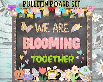 Spring April Bulletin Board Classroom Decor: March May Board Display, Floral Pattern Pastel, Flowers Butterflies