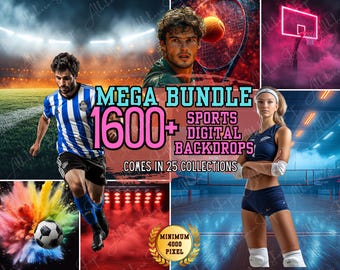 Oltre 1600 sfondi e sovrapposizioni sportive: sfondi digitali PNG (download digitale)