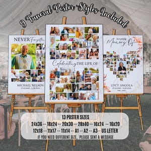 Funeral Photo Collage Poster: Celebration of Life Template (Digital Download)