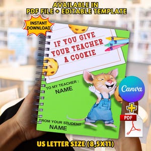 Teacher Appreciation Cookie Book Template: End of Year Gift (PDF & Canva)