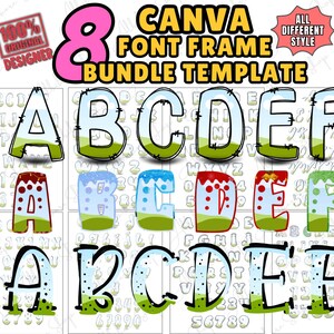 Canva Alphabet Doodle Letters Template: Drag & Drop Font (PNG) (Digital Download)