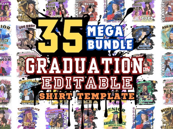 2027 Graduation Shirt Template Grad Tee Bundle Class of 27 Graduate Tshirt Desings Canva Template Digital Download
