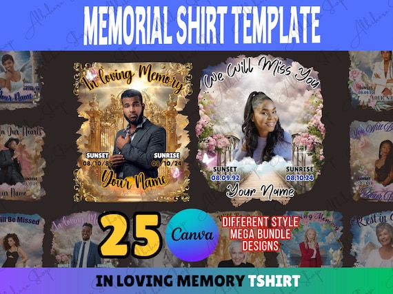 Memorial Shirt Template: In Loving Memory Design (Canva Editable PNG)